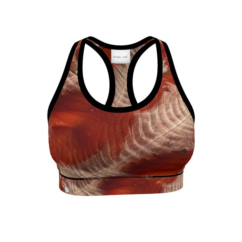 Alaska Sockeye Salmon Flesh Sports Bra