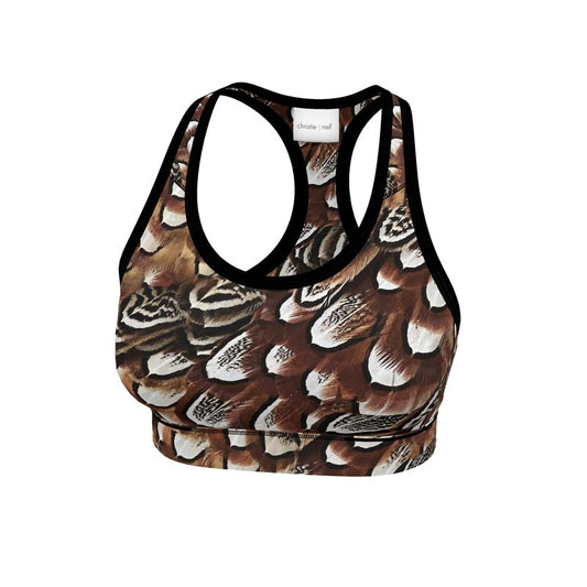 North Dakota Pheasant Feathers Sports Bra