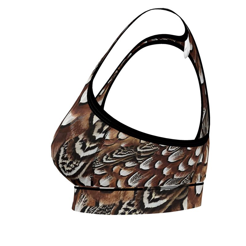 North Dakota Pheasant Feathers Sports Bra