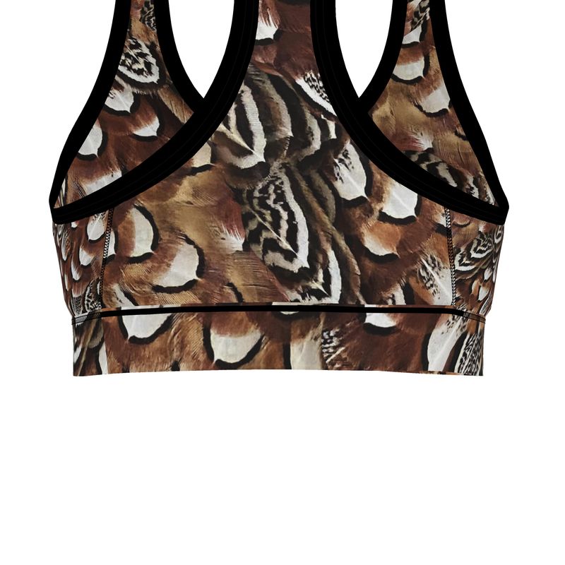 North Dakota Pheasant Feathers Sports Bra