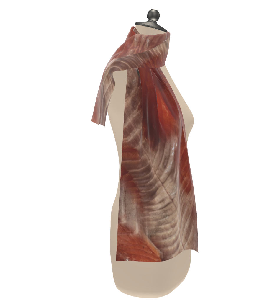 Alaska Sockeye Salmon Flesh Silk Scarf