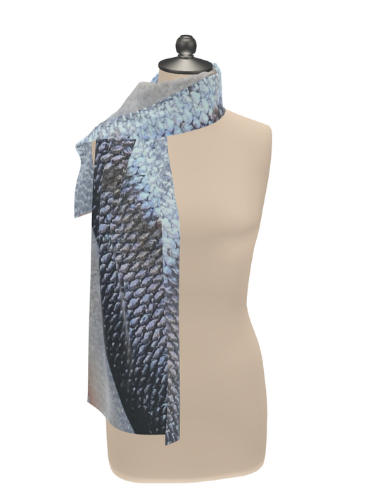 Alaska Sockeye Salmon Skin Silk Scarf